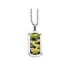 Mens Stainless Steel Camoflage Dog Tag Pendant
