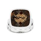 Womens Genuine Brown Quartz Sterling Silver Cocktail Ring