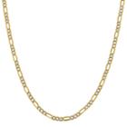 14k Gold Semisolid Figaro 20 Inch Chain Necklace
