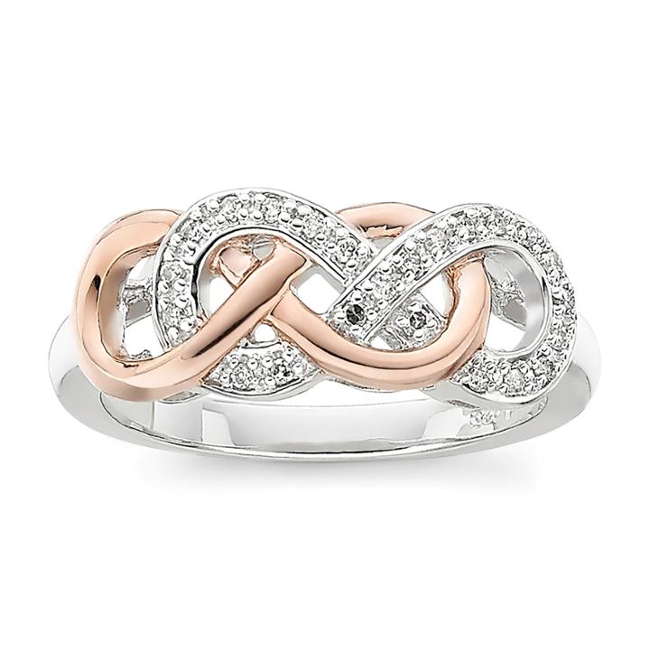 Infinity Promise 1/10 Ct. T.w. Diamond Two-tone Infinity Ring