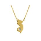 Diamond Accent 14k Yellow Gold Over Silver New Jersey Pendant Necklace