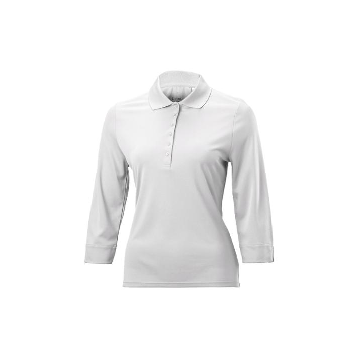 Luster 3/4 Sleeve Plus 3/4 Sleeve Solid Knit Polo Shirt Plus
