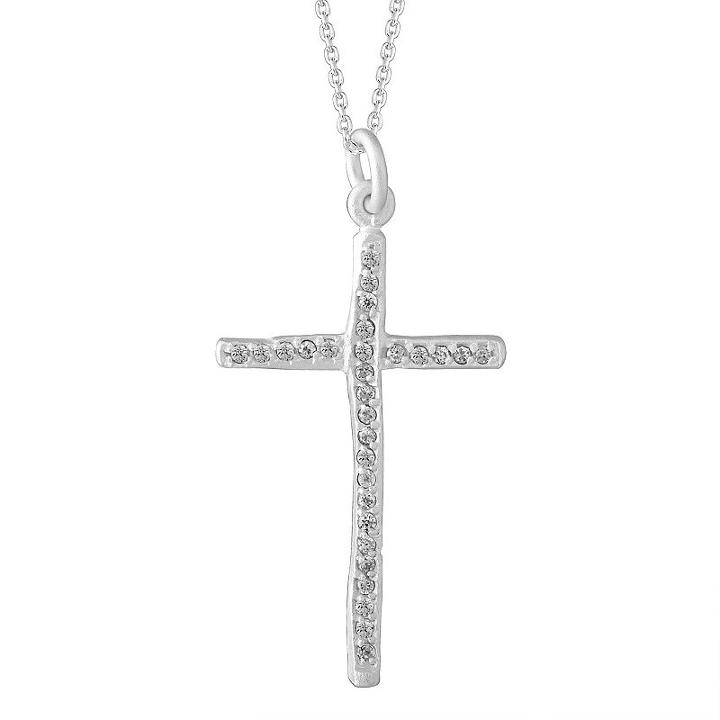Diamonart Womens 1/3 Ct. T.w. Cubic Zirconia Sterling Silver Pendant Necklace