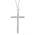 Diamonart Womens 1/3 Ct. T.w. Cubic Zirconia Sterling Silver Pendant Necklace