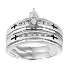 Womens 1/5 Ct. T.w. Round White Diamond Sterling Silver Bridal Set