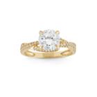 Diamonart Womens 2 Ct. T.w. Lab Created Round White Cubic Zirconia 10k Gold Engagement Ring