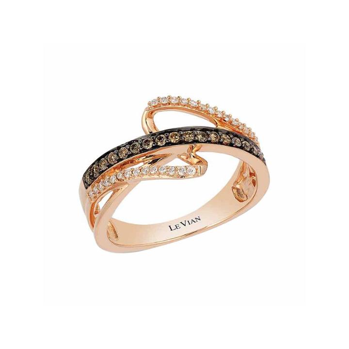 Levian Corp Le Vian Womens 1/4 Ct. T.w. White Diamond 14k Gold Cocktail Ring