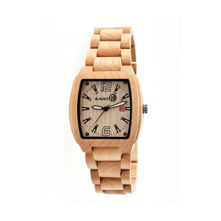 Earth Wood Sagano Khaki Bracelet Watch With Date Ethew2401