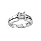 Midnight Black Diamond 1 Ct. T.w. White & Color-enhanced Black Diamond 14k White Gold Engagement Ring