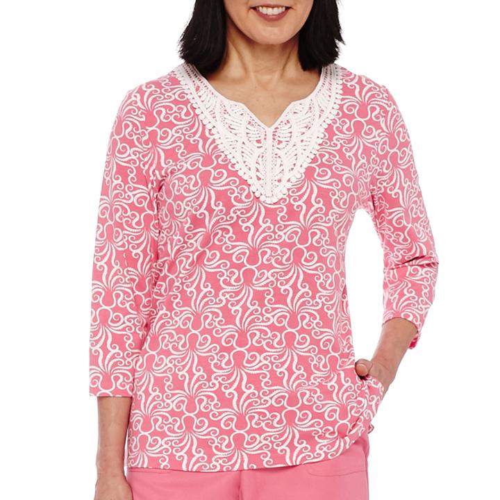 Alfred Dunner Acapulco 3/4-sleeve Print Tunic Top