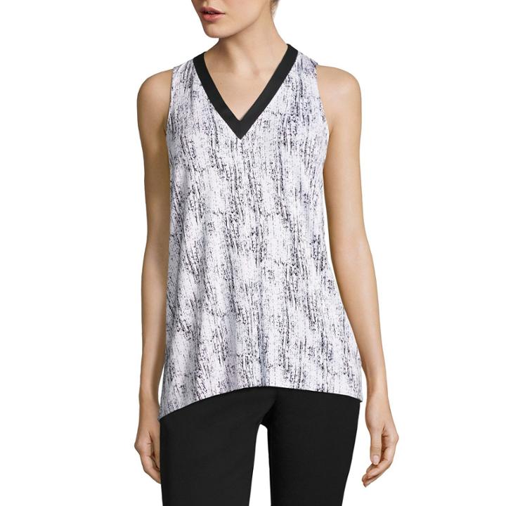 Worthington Sleeveless V Neck Knit Blouse