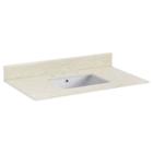 36-in. W 19.5-in. D Marble Top With Backsplash Inbeige Color For 3h8-in. Faucet - White Um Sink