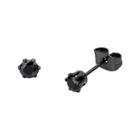 Black Cubic Zirconia 4mm Stainless Steel And Black Ip Stud Earrings