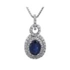 1/3 Ct. T.w. Diamond And Genuine Sapphire Pendant Necklace