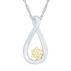 Womens 10k Two Tone Gold Knot Pendant Necklace