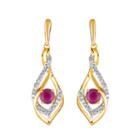 1/8 Ct. T.w. Lab Created Red Ruby 10k Gold Drop Earrings