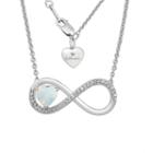 Hallmark Diamonds Womens Lab Created White Opal Infinity Pendant Necklace