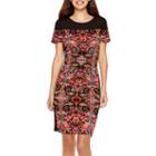 London Style Collection Short-sleeve Colorblock Sheath Dress - Petite