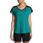 St. John's Bay Active Short Sleeve Colorblock Tee Womens