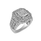 Womens 3 Ct. T.w. Princess White Diamond 10k Gold Engagement Ring