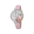 Burgi Womens Diamond Accent Silver-tone Mother-of-pearl Pink Butterfly Strap Watch