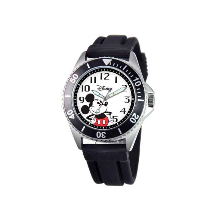 Disney Mickey Mouse Mens Black Strap Watch-w000507