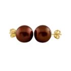Brown Pearl 14k Gold Stud Earrings