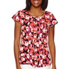 Liz Claiborne Flutter-sleeve Pleat Top - Tall