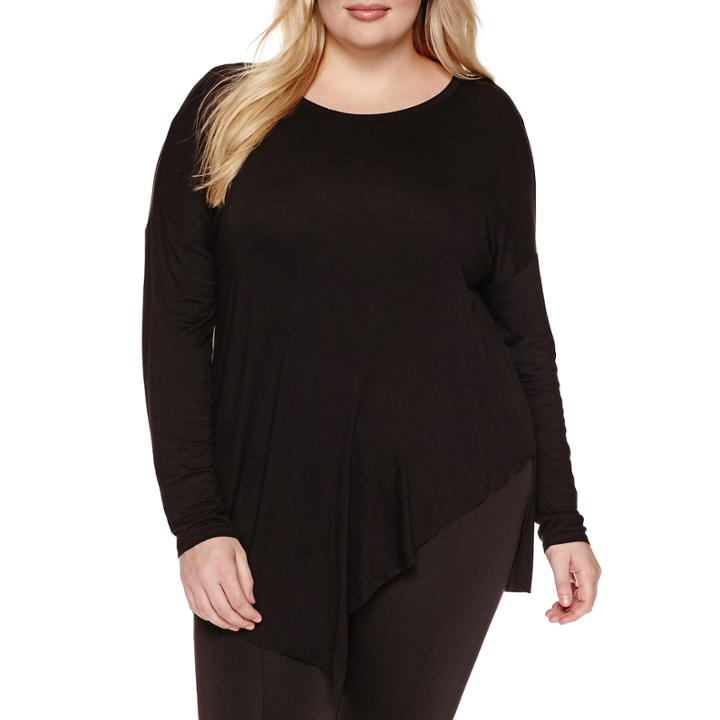 Worthington Long Sleeve Asymmetrical Tunic - Plus