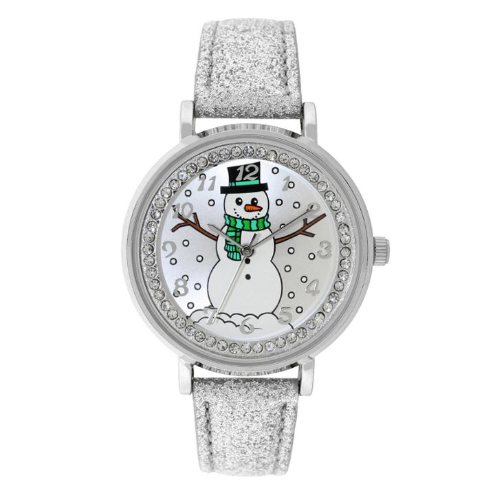 Holiday Whimsy Womens Silver Tone Strap Watch-18117