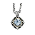 Shey Couture Genuine Blue Topaz Sterling Silver 14k Gold Pendant Necklace