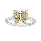 Personally Stackable Diamond-accent Two-tone Butterfly Ring