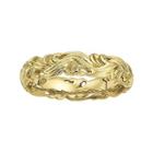 Personally Stackable 18k Yellow Gold Over Sterling Silver Carved Wave Ring