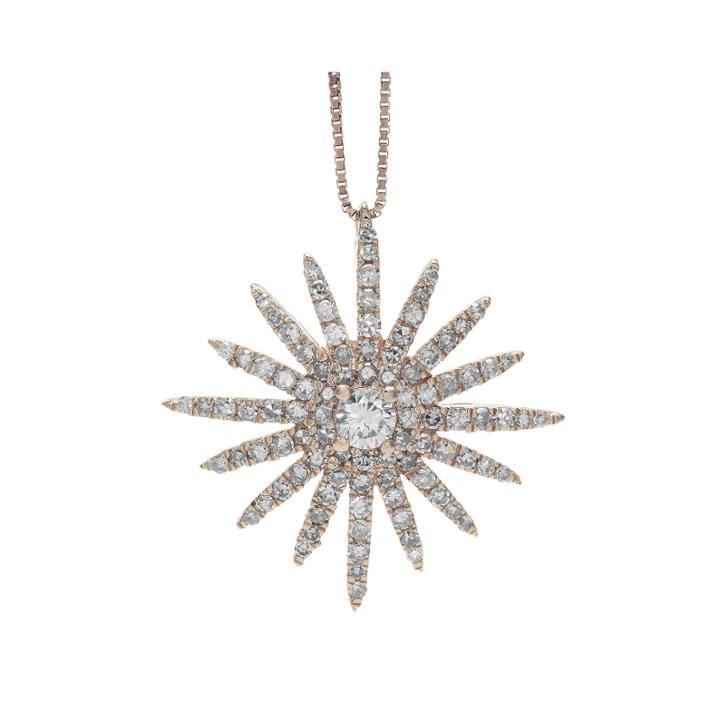 5/8 Ct. T.w. Diamond 14k Rose Gold Starburst Pendant Necklace