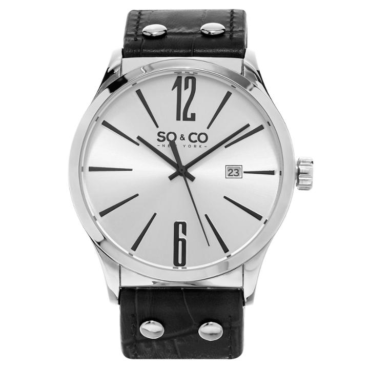 So & Co Ny Men's Classic Madison Leather Dress Quartz Watch J158p99