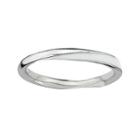 Personally Stackable Sterling Silver Twisted White Enamel Ring