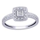Promise My Love Womens 1/6 Ct. T.w. Princess White Diamond 10k Gold Promise Ring