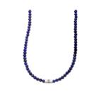 Mens Blue Lapis Bead Stainless Steel Necklace