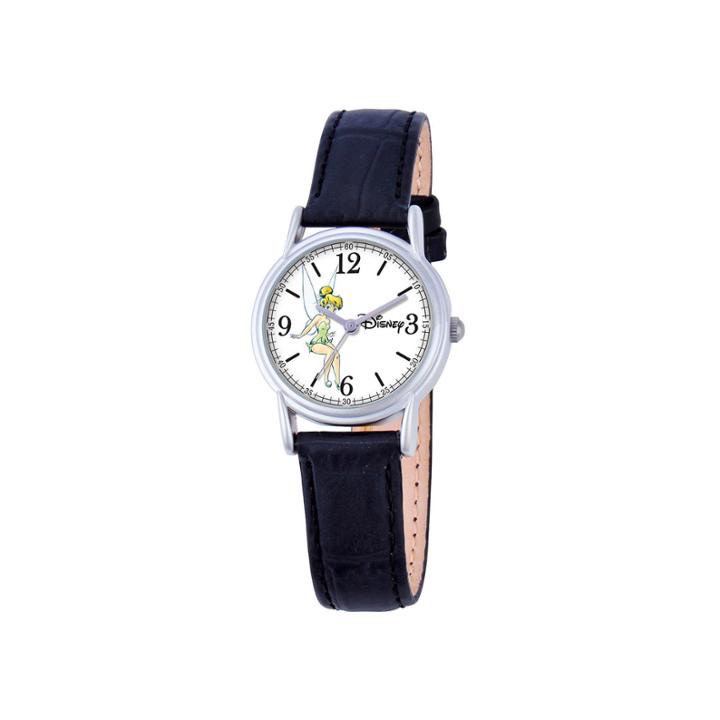 Disney Tinker Bell Womens Black Strap Watch-w000550
