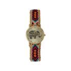 Olivia Pratt Orange Braided Elephant Print Dial Strap Watch 14811