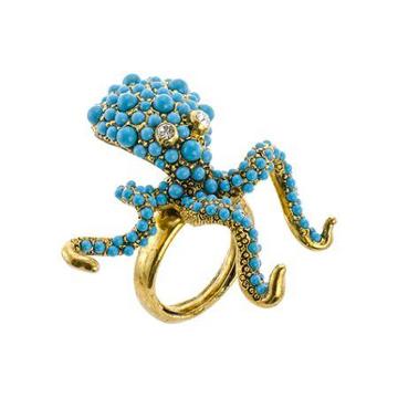 Kjl By Kenneth Jay Lane Simulated Turquoise Octopus Ring