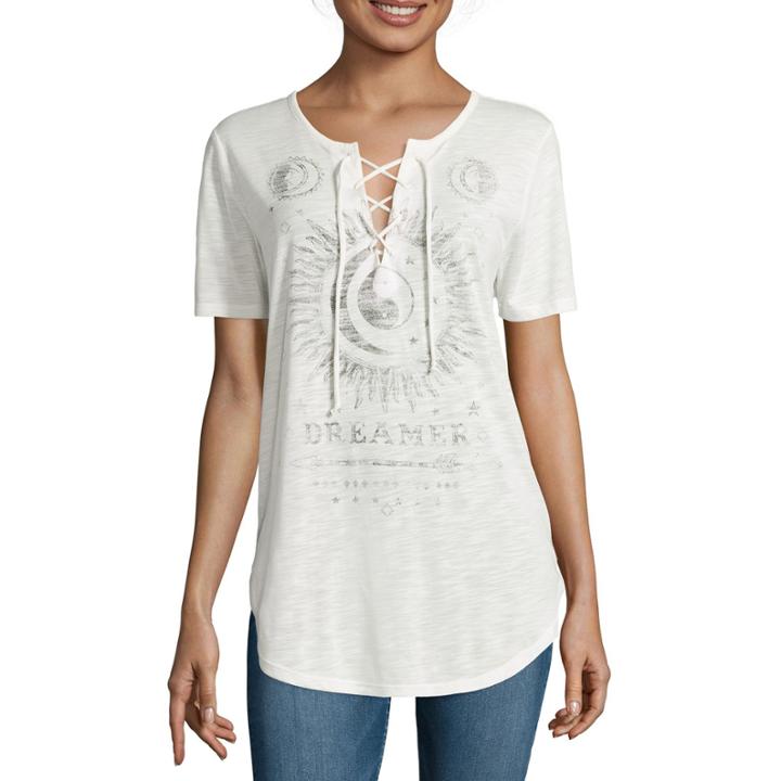 Hybrid Short-sleeve Lace-up Tee