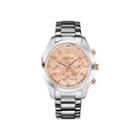 Caravelle New York Womens Rose-tone Dial Chronograph Watch 45l143