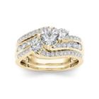 Womens 1 1/4 Ct. T.w. Genuine White Diamond 14k Gold Bridal Set