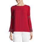 Liz Claiborne Lace Bell Sleeve Top- Talls