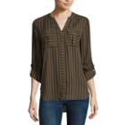 A.n.a 3/4 Sleeve V Neck Georgette Blouse