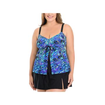 Le Cove Leaf Tankini Swimsuit Top-plus
