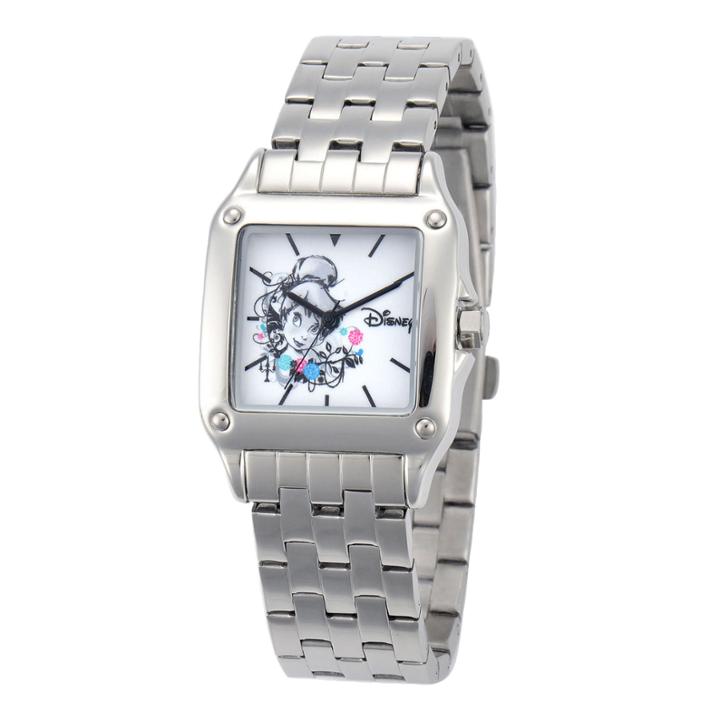 Disney Tinker Bell Womens Silver-tone Watch