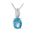 Genuine Topaz And Diamond-accent Sterling Silver Pendant Necklace