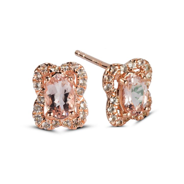 Oval Pink 14k Gold Over Silver Stud Earrings